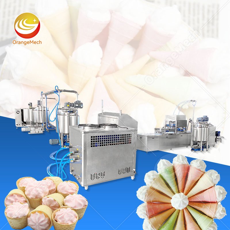 Deposited Marshmallow Line For Ice Cream Cone Marshmallows