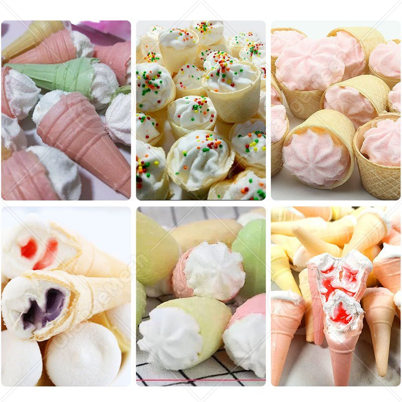 Deposited Marshmallow Line For Ice Cream Cone Marshmallows