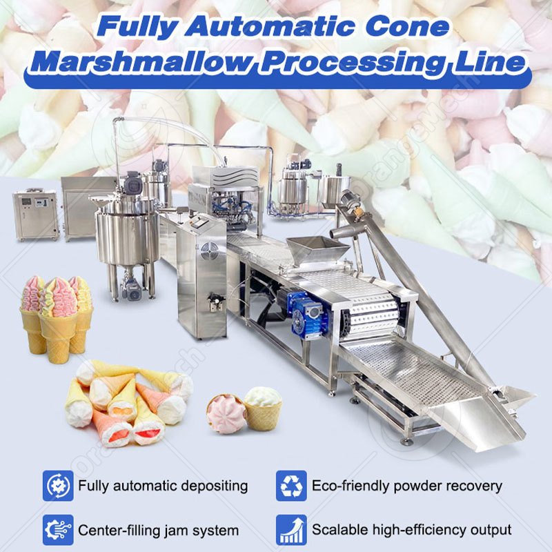 Deposited Marshmallow Line For Ice Cream Cone Marshmallows